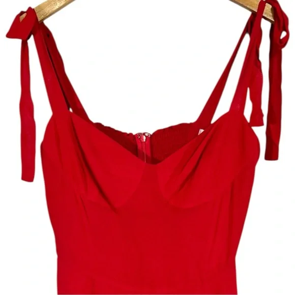 Reformation Niara Mini Dress size 10 in Cherry Red - Picture 5 of 9